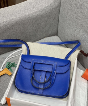 에르메스 미니 할잔백 블루로얄 은장 스위프트